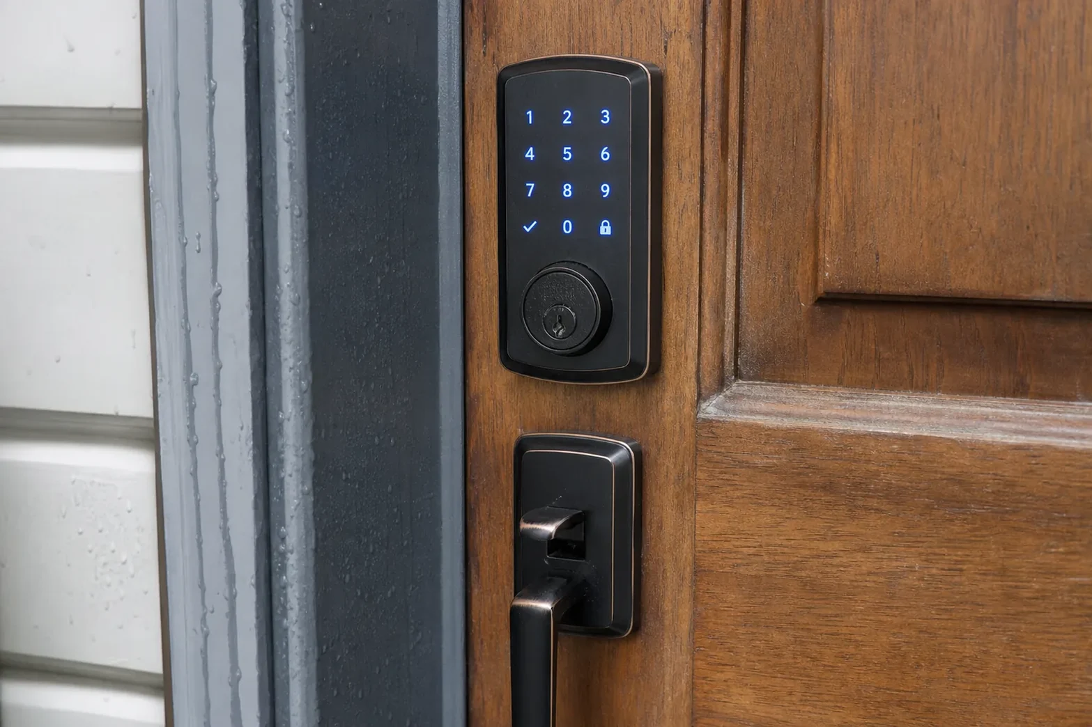 Keypad deadbolt installed on a front door in Deland, FL
