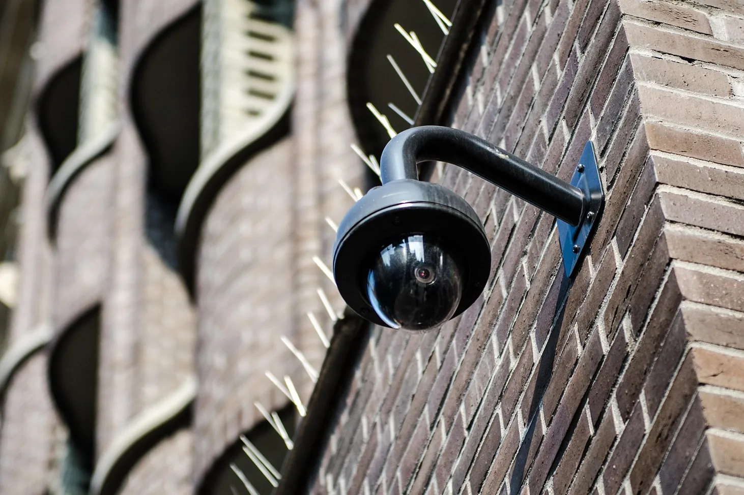 Security camera above a business entrance in FL