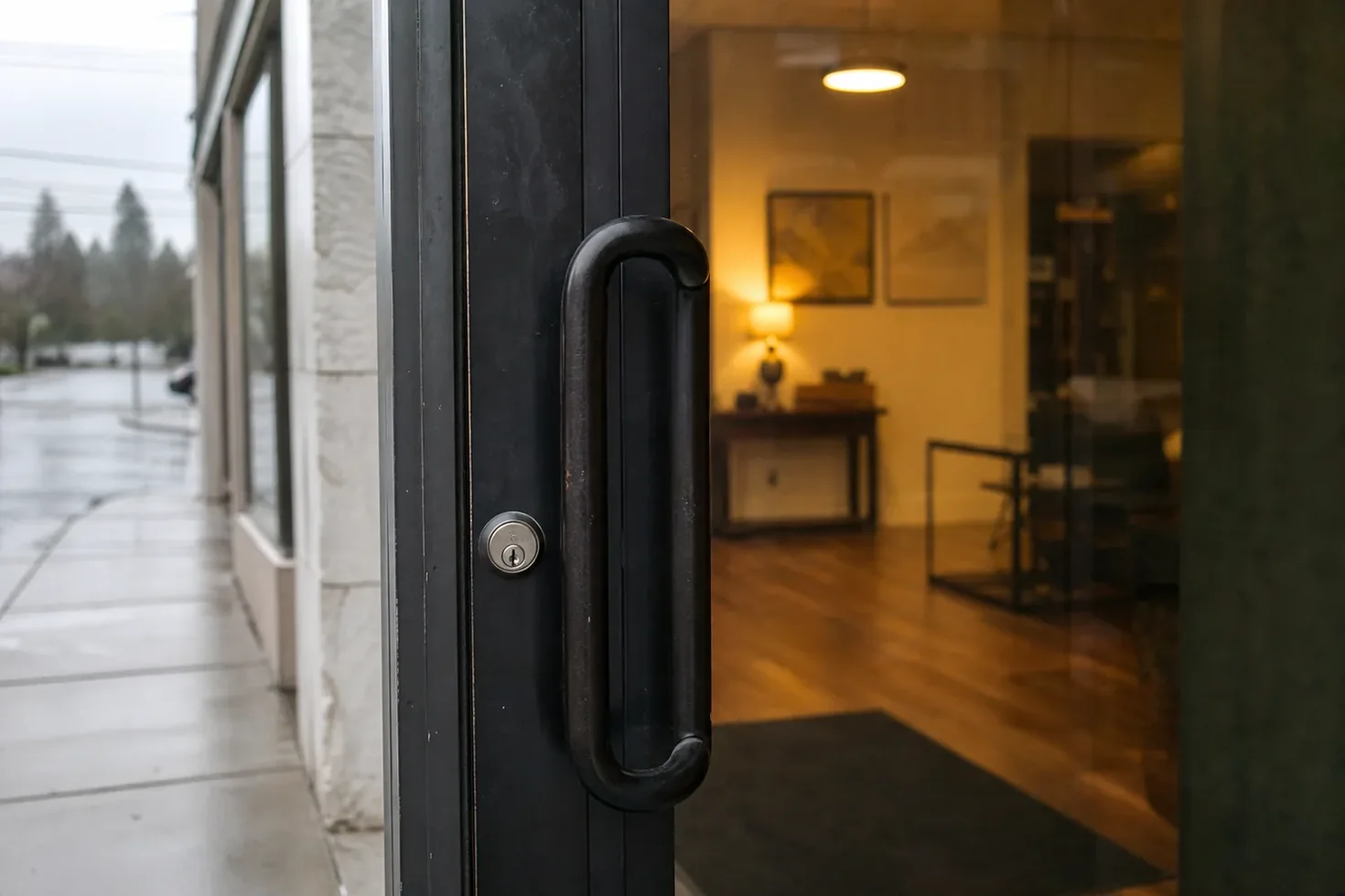 Mortise lock on a storefront door, FL
